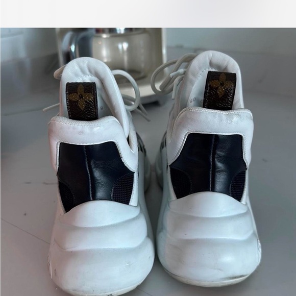 Louis Vuitton White and Navy Sneakers - Picture 3 of 8